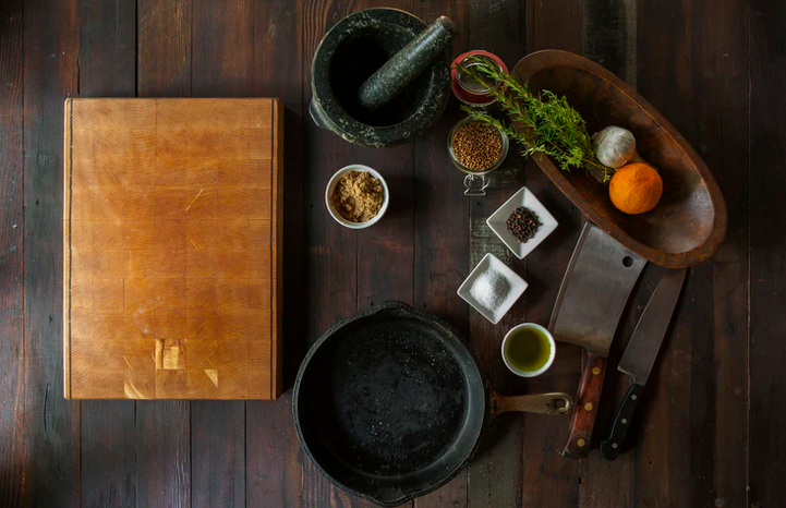 Table with ingredients for meal prep
